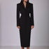 Hollow Out Cutout out Cropped Design High Sense Business Dress Office Single Breasted Long Sleeve Hip by Ragazza