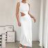 Arrival Maxi Dress Women Sleeveless Hollow Out Cutout Slit Maxi Dress by Ragazza