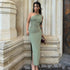 Summer Shoulder Solid Color Split Sleeveless Sexy Sexy Slim Fit Dress by Ragazza