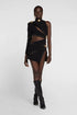 Spring Summer Sexy Hollow Out Cutout Single Long Sleeve Scarf Collar Dress Women Clothing Bandage One Piece Dress by Ragazza