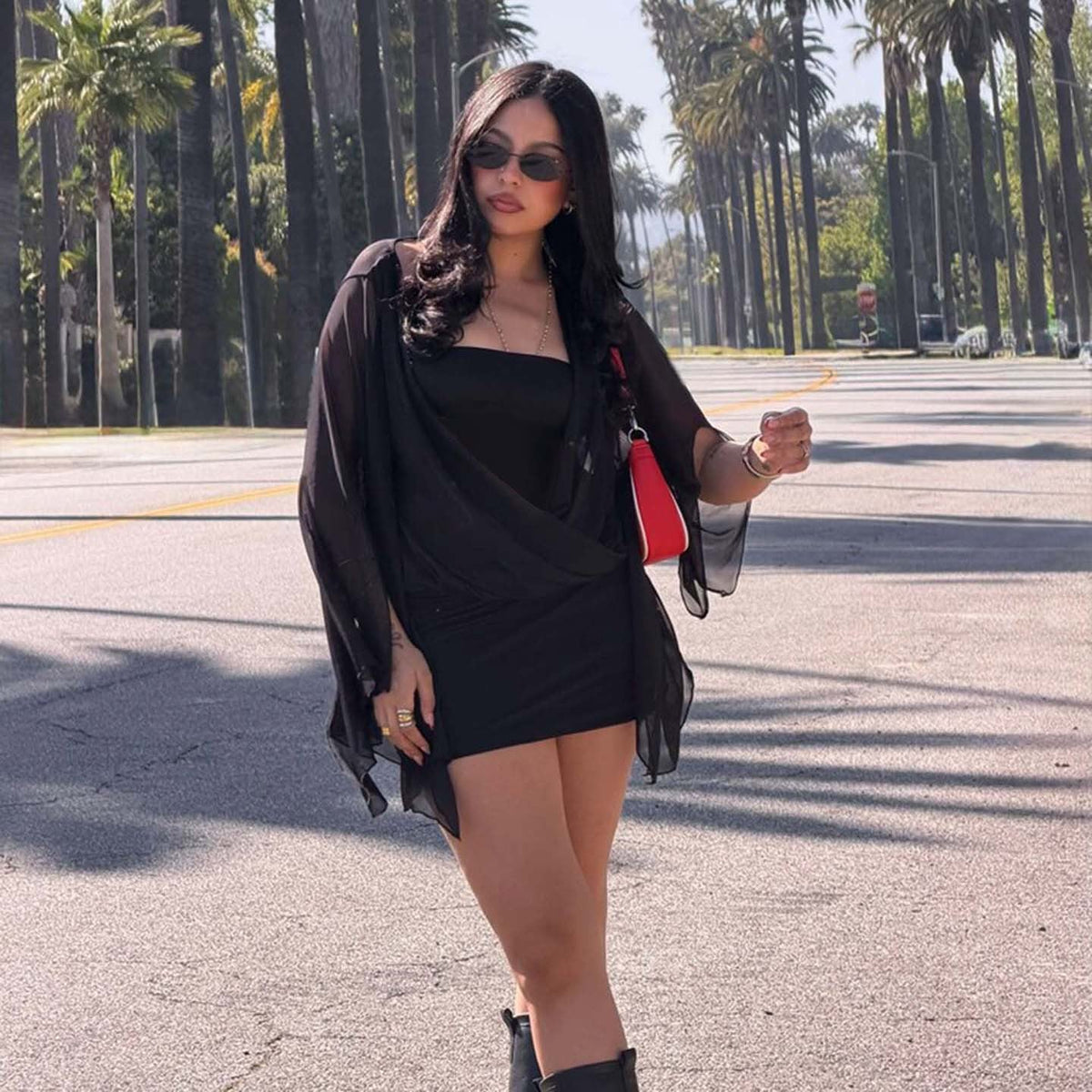 Black Mesh Yarn False Two Pieces Irregular Asymmetric Dress Women Sexy Lace Package Hip Dress  DestGlow