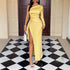 Elegant Evening Dress Cross Shoulder Split Maxi Dress Women Dress Autumn Winter by Ragazza