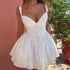 Dress Sexy V neck Lace Strap Dress Sexy White with Printed Pattern Sexy Women Clothing by Ragazza