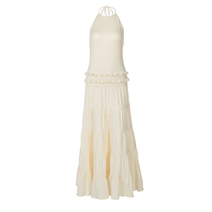 Women Clothing Summer Sexy Backless Halter Pleated Dress Women by Ragazza