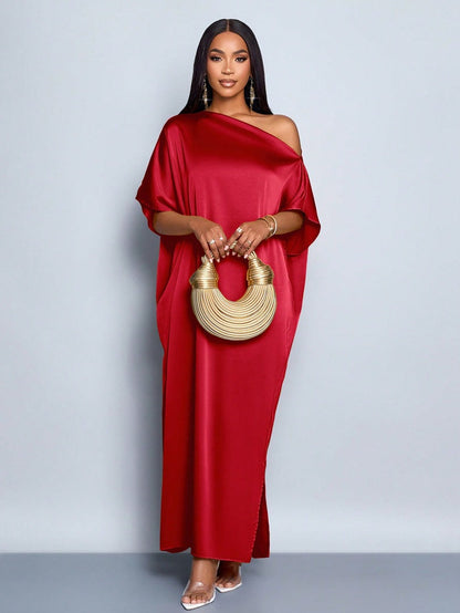 Women Clothing Early Autumn Satin Dress Yellow Satin Maxi Dress by Ragazza