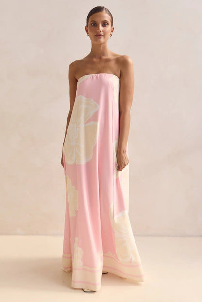Summer Women Dress Sexy Bandeau One Shoulder Printed Dress by Ragazza