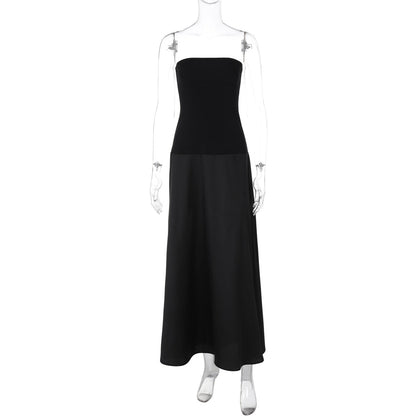 Women Clothing Spring Summer Sexy Tube Top Dress Slim Fitting Patchwork Dress by Ragazza