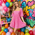 Square Collar Puff Sleeve Sequ Dress Women Birthday Party Dress High Waist A line Dress  DestGlow