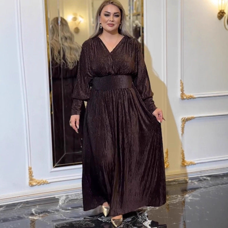 Women Clothing Design Loose Long Solid Color Dress by Ragazza
