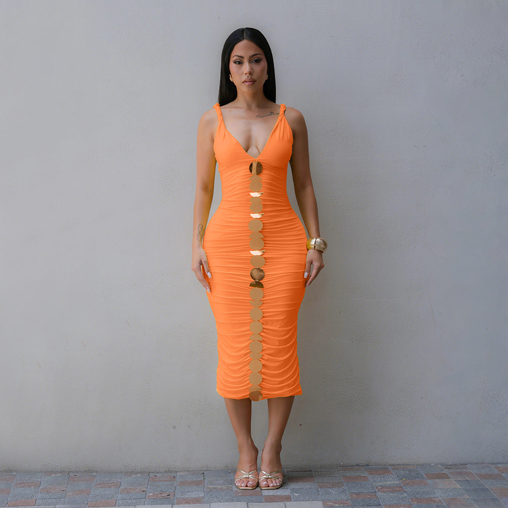 Women Clothing Sleeveless Sling Sheath Sexy Dress Fashionable Sleeveless Maxi Dress by Ragazza