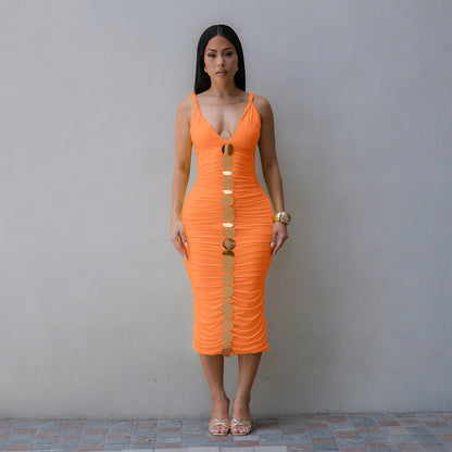 Women Clothing Sleeveless Sling Sheath Sexy Dress Fashionable Sleeveless Maxi Dress by Ragazza