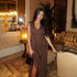 Sexy Sleeveless Dress Summer U Collar Fitted Waist Pleated Design Solid Color Dress Women by Ragazza
