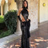 Autumn Winter Sexy Backless Hollow Out Cutout out Stitching Maxi Dress Elegant Sequ Dress by Ragazza