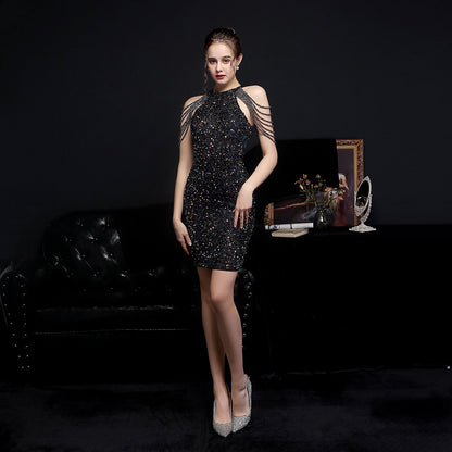 Banquet Evening Dress Colorful Sequin Short Dress Party Gathering Small Dress Fairy by Ragazza