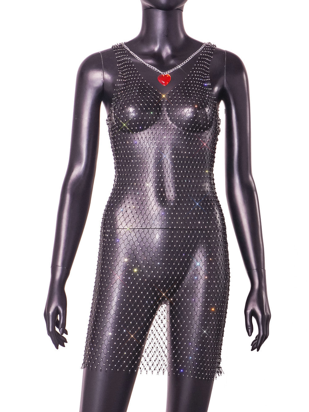Fishnet Diamond Sexy Cutout Handmade Sewing Women Dress by Ragazza