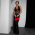Summer Elegant Black Sexy Backless Lace Stitching Halter Sleeveless Dress for Women by Ragazza