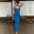 Spring Summer Suspender Stitching Dress Fashionable Sexy Tight Pleated Fishtail Dress by Ragazza