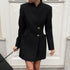 Autumn Winter Niche Design Black V neck Long Sleeve Waist Trimming Short Dress Women Commuting Elegant by Ragazza