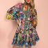 Autumn Winter Long Sleeve Printed Lace up Cotton Linen Pleated Dress for Women Amplified craft by Ragazza