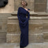 Women Clothing Autumn Sexy off Shoulder Waist Split Long Sleeve Dress Women by Ragazza