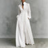 French Waist Controlled Long Sleeves Pleated Shirt Dress Pure Cotton High Quality Casual Vacation Maxi Dress  DestGlow