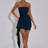Autumn Dress Socialite Elegant Sexy Slim Fit Shiny Tube Top Ribbon Dress  DestGlow