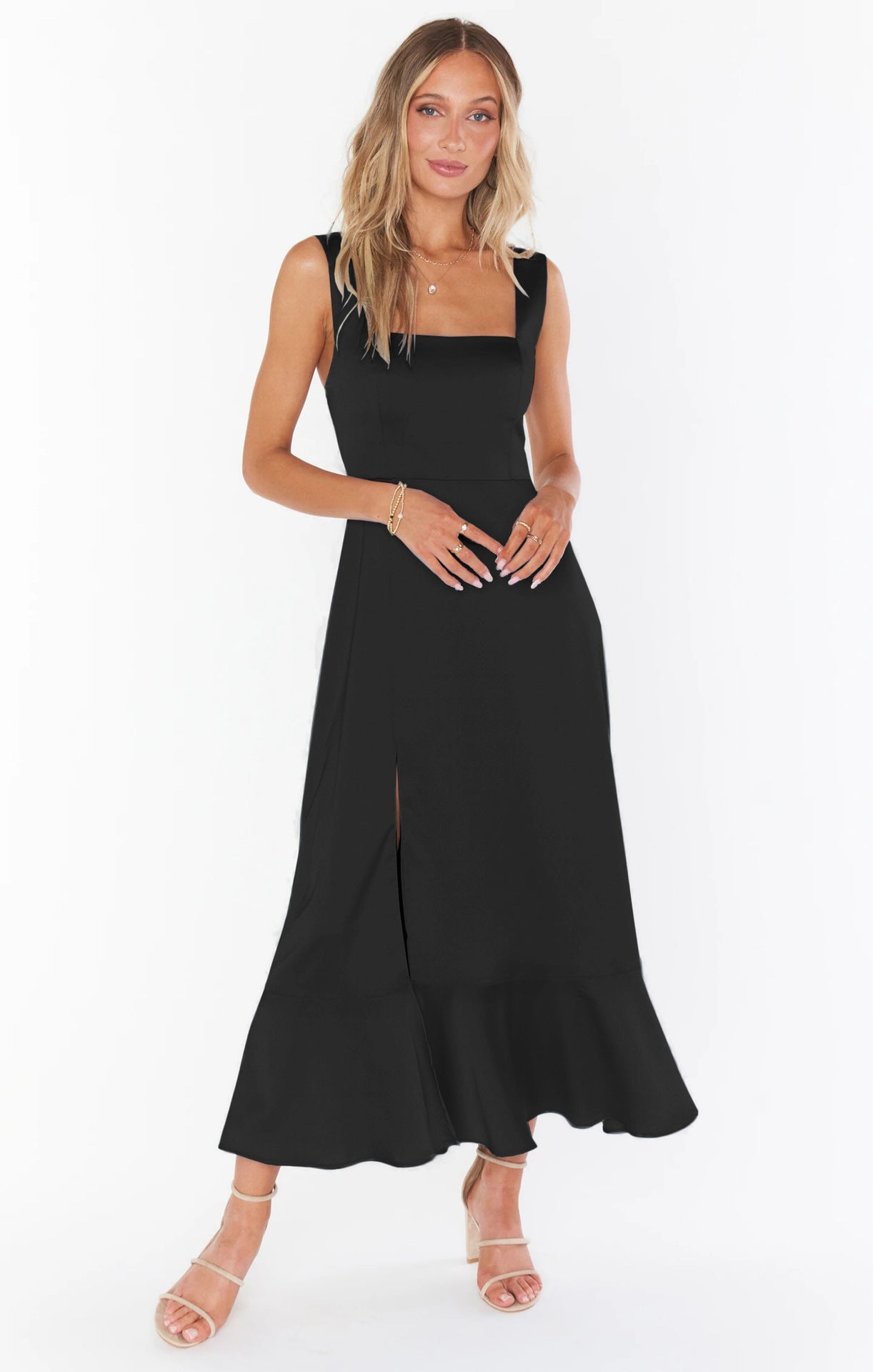 New Elegant Fashion Women Clothing Rope Split Dress French High Sense by Ragazza