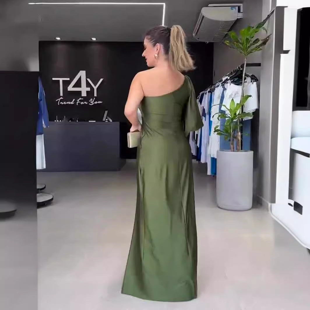 Spring Evening Dress Socialite Cinched Waist Slim Fit Maxi Dress Women by Ragazza