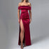 Women Dress Sexy High Split off Neck Slimming Elegant Pleated High Grade Dress by Ragazza