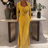 Autumn Winter Women Clothing Fashionable High Grade Solid Color Elegant Pile Collar Sexy Slim Fit Maxi Dress by Ragazza