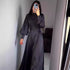 Autumn Waist Solid Color Long Sleeve Slim Fit Belt Retro Dress by Ragazza