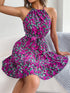 Spring Summer Casual Tied Lotus Leaf Large Swing Floral Dress Women Clothing by Ragazza