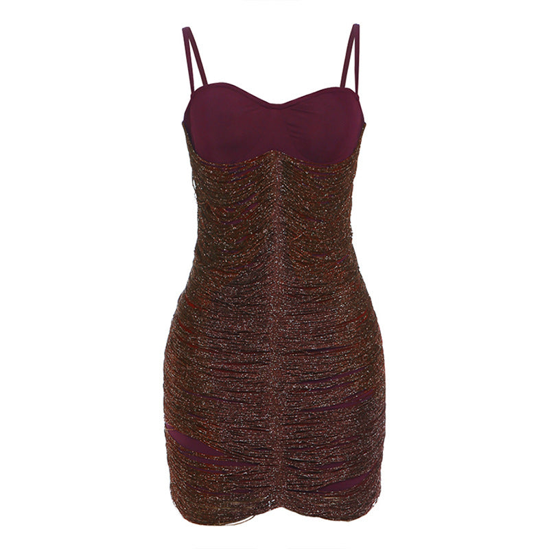 Autumn Winter Women Clothing Sexy Slim V neck Backless Hip Spaghetti Straps Dress for Women by Ragazza
