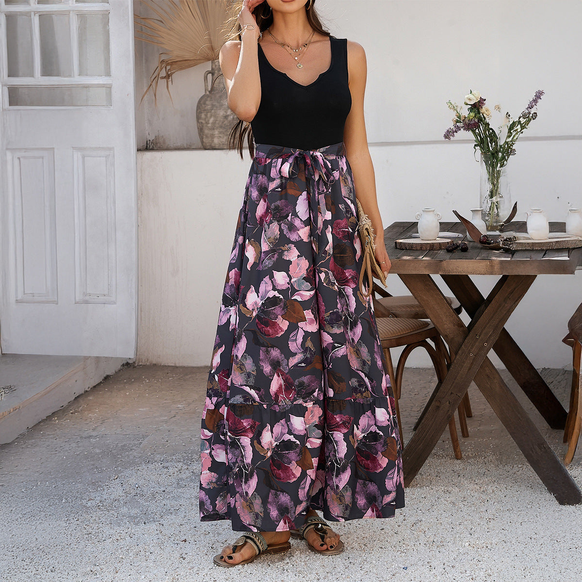 Women Clothing Summer Casual Holiday Floral Print Strap Dress by Ragazza