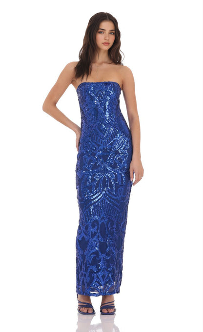 Cocktail Goddess Women Embroidered Floral Sequined Evening Dress Tube Top Fishtail Group Slim Dress by Ragazza