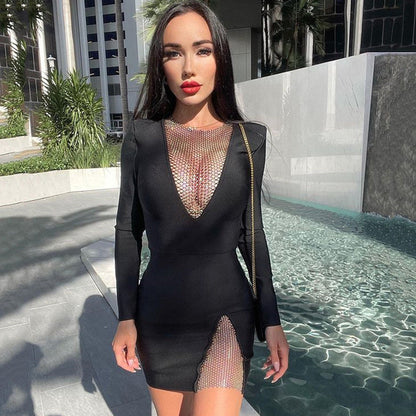 Dress Women Spring Autumn High Grade Small Fashionable Sexy Tight Hip Sexy Night Show Long Sleeve by Ragazza