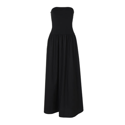 Sexy off Neck Street Loose Long Elegant Tube Top Solid Color Dress for Women by Ragazza