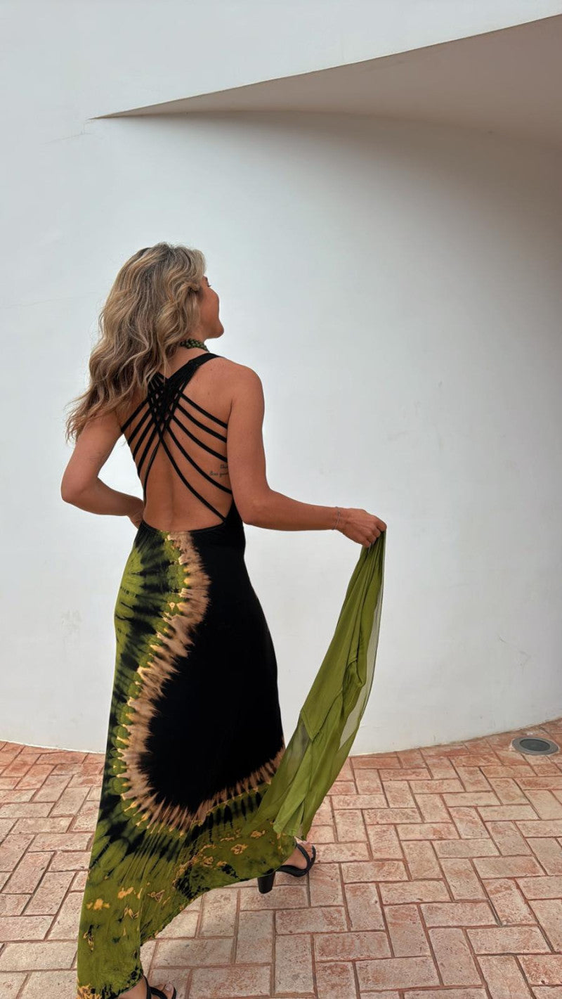 Summer Sexy Women Wear Printing Positioning Sling Backless Cross Dress by Ragazza