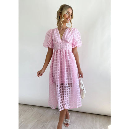 Spring Summer Multi Color Lantern Sleeve Dress Casual Party Dress Women by Ragazza