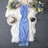 Women Clothing Summer Sexy Kinked Chest Flattering Machine Hollowed Reversible Knitted Dress by Ragazza