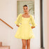 Organza Solid Color Retro Puff Sleeve Princess Dress Large Dress by Ragazza