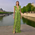 French Cocktail Maxi Dress Summer V Neck Pleated Ruffled Waist Slimming A Line Dress Women by Ragazza