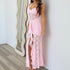 Elegant Halterneck Suspenders Lace Long Dress Women Clothing Autumn Winter  DestGlow