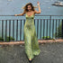 Romantic Floral Printed V neck Strap Dress Vacation Fresh Stylish Elegant Expansion Dress Women  DestGlow