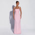 Personalized Sequined Solid Color Tube Top Dress Women Spring Sleeveless Suspenders Split Waist Fitted Maxi Dress  DestGlow