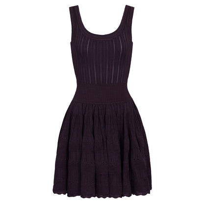 Summer Socialite Internet Celebrity Fashionable Knitted Dark Pattern Sleeveless Vest Dress  DestGlow