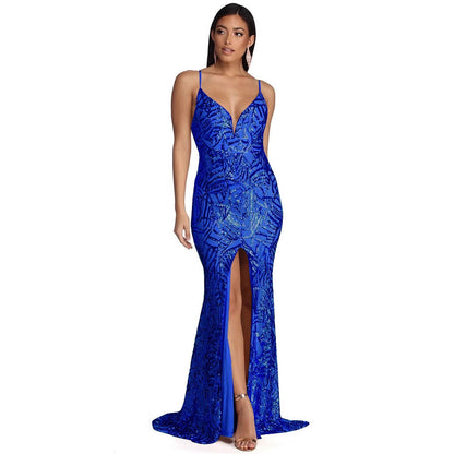 Sequ Dress Summer Geometric Abstract Sequin Sling Evening Dress by Ragazza