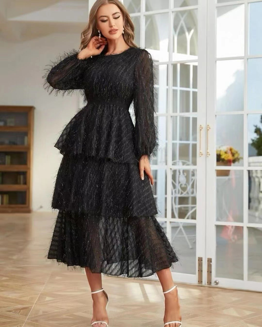 Women Clothing French Elegant Early Spring Casual Retro Lace Fairy Slim Slimming Dress by Ragazza