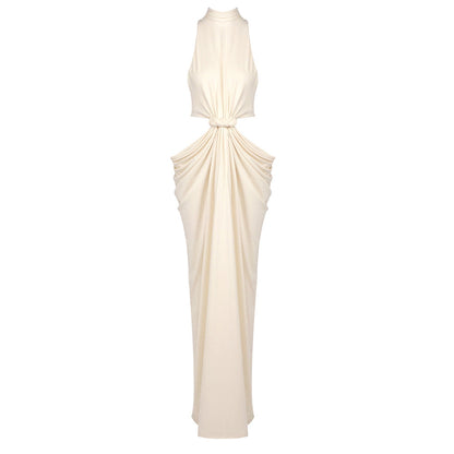 Twisted Hollow Out Cutout out Embellished Maxi Dress Winter Women Clothing Turtleneck Sleeveless Cropped Outfit Niche Dress Visual by Ragazza