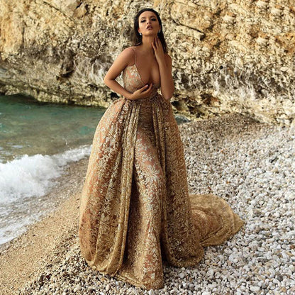Women Dress Dunhuang Sexy V neck Bronzing Cami Dress by Ragazza
